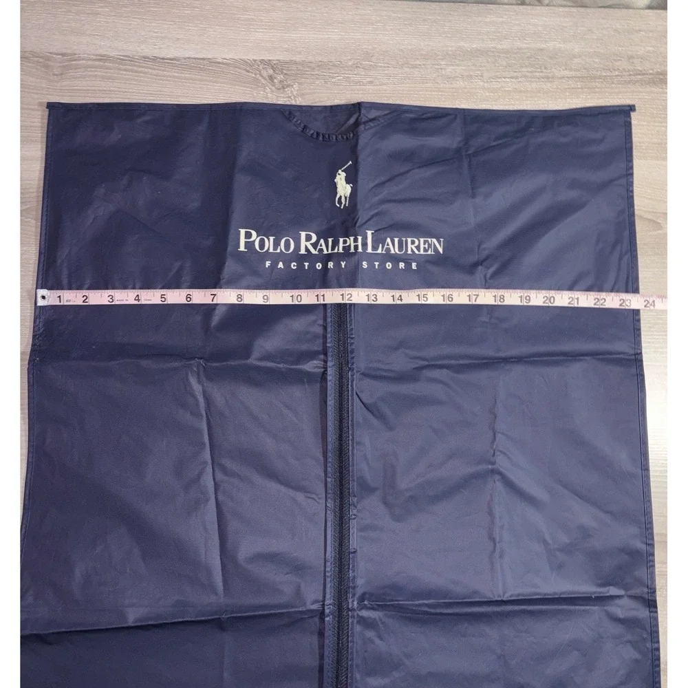 Polo Ralph Lauren Navy Blue Garment Bag Suit Cover Travel Bag Logo Quiet Luxury